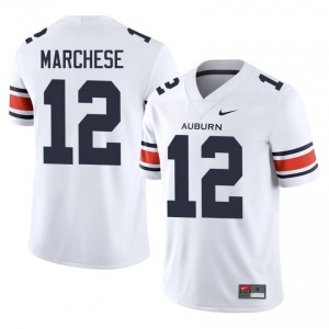 White Brady Marchese #12 Auburn Tigers Jersey | Men High School Football Licensed Embroidery 68454290
