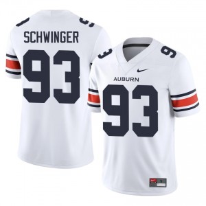 Charley Schwinger #93 Auburn War Eagles Jersey | Iconic White College Football Men Embroidery 28734767