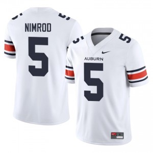 Chas Nimrod #5 AU Tigers Jersey | Iconic White College Football Men Embroidery 68707287