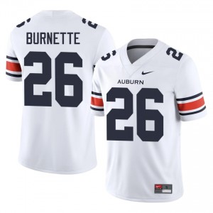 White Christian Burnette #26 AU Jersey | Men High School Football Moisture Wicking Embroidery 95431158