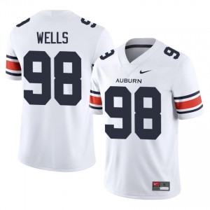#98 Corey Wells Auburn Tigers White Jersey | Alumni Embroidery Men Player Football Gear 10173895
