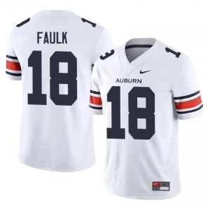 #18 J.J. Faulk Auburn Athletics White Jersey | Alumni Embroidery Men Player Football Gear 74883376