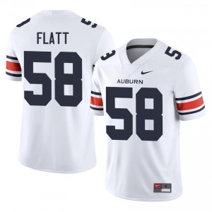 AU Tigers John Henry Flatt #58 White Jersey | Genuine Embroidery NCAA Football Men Apparel 19268831