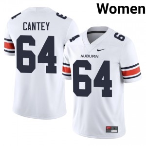 Benton Cantey #64 AU Tigers Jersey | Iconic White College Football Women Stitch 26387410