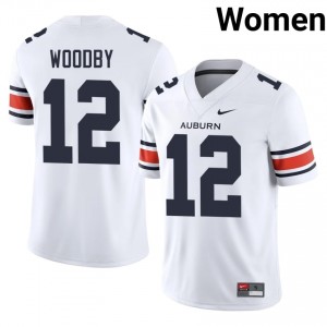 White Blake Woodby #12 AU Jersey | Women High School Football Licensed Stitch 40277371