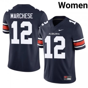 AU Brady Marchese #12 Navy Jersey | Premium Embroidery NCAA Football Women Apparel 34753499