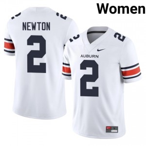 Auburn Athletics Cam Newton #2 White Jersey | Genuine Stitch NCAA Football Women Apparel 75418688