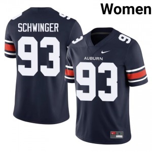 Navy Charley Schwinger #93 Auburn Tigers Jersey | Women High School Football Fresh Embroidery 60919309