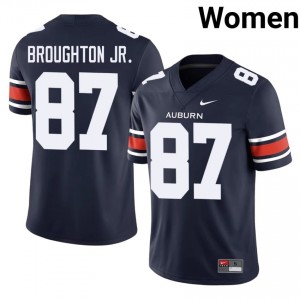Auburn Tigers DJ Broughton Jr. #87 Navy Jersey | Essential Embroidery NCAA Football Women Apparel 31450112