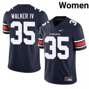 AU Tigers Dallas Walker IV #35 Navy Jersey | Premium Embroidery NCAA Football Women Apparel 71713039