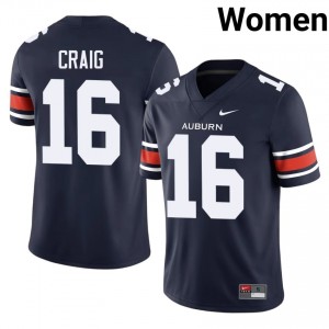 Dameyune Craig #16 Auburn Athletics Jersey | Exclusive Navy College Football Women Embroidery 41131629