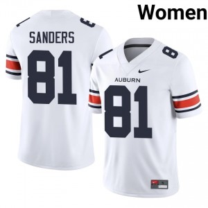 Frank Sanders #81 Auburn Tigers Jersey | Iconic White College Football Women Stitch 90632638