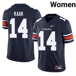 Auburn Athletics Hudson Kaak #14 Navy Jersey | Essential Embroidery NCAA Football Women Apparel 29580929