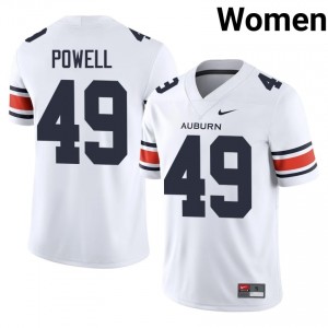 Hudson Powell #49 Auburn Tigers Jersey | Iconic White College Football Women Stitch 95406958