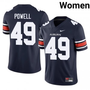 AU Tigers Hudson Powell #49 Navy Jersey | Essential Embroidery NCAA Football Women Apparel 62855978