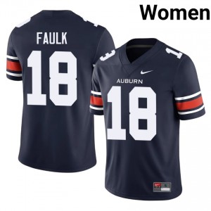 J.J. Faulk #18 Auburn Tigers Jersey | Pro-Grade Navy College Football Women Embroidery 76903096
