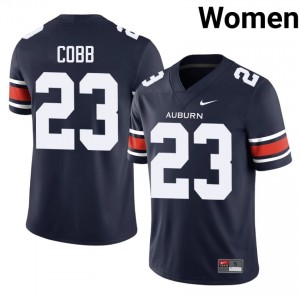 Top-Tier Jeremiah Cobb #23 AU Tigers Navy Jersey | Women University Football Embroidery Fan Gear 28359984