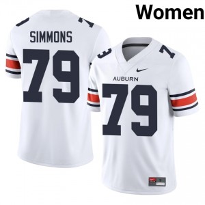 AU Jo Simmons #79 White Jersey | Pro Cut Stitch NCAA Football Women Apparel 85195008