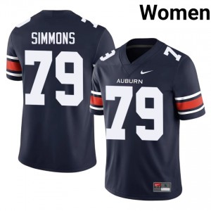 #79 Jo Simmons Auburn War Eagles Navy Jersey | Classic Embroidery Women Player Football Gear 14740727