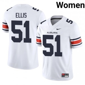 Kail Ellis #51 Auburn War Eagles Jersey | Gameday White College Football Women Stitch 32461064