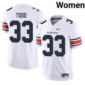 Kamari Todd #33 AU Jersey | Gameday White College Football Women Stitch 42405366