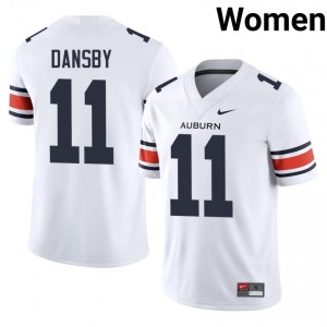 #11 Karlos Dansby Auburn Tigers White Jersey | Authentic Stitch Women Player Football Gear 10589616