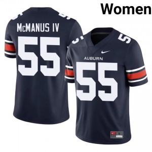 Kenneth McManus IV #55 Auburn Athletics Jersey | Pro-Grade Navy College Football Women Embroidery 95520411