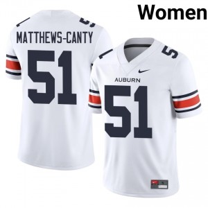 #51 Michael Matthews-Canty AU White Jersey | Authentic Stitch Women Player Football Gear 13714814