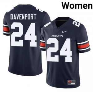Top-Tier Nykahi Davenport #24 Auburn War Eagles Navy Jersey | Women University Football Embroidery Fan Gear 74933573