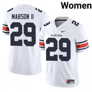 #29 Omar Mabson II AU White Jersey | Authentic Stitch Women Player Football Gear 33861696