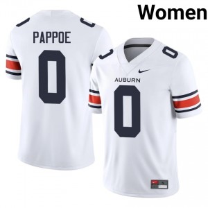 Owen Pappoe #0 AU Jersey | Iconic White College Football Women Stitch 79702999