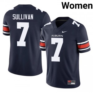 Durable Pat Sullivan #7 AU Tigers Navy Jersey | Women University Football Embroidery Fan Gear 34659287