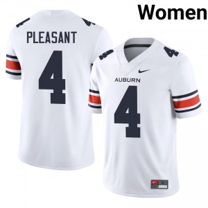 Auburn War Eagles Rayshawn Pleasant #4 White Jersey | Pro Cut Stitch NCAA Football Women Apparel 27081748