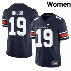#19 Rhys Brush Auburn War Eagles Navy Jersey | Elite Embroidery Women Player Football Gear 93438362