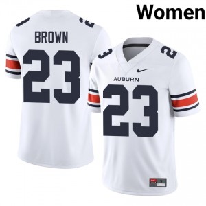 Auburn War Eagles Ronnie Brown #23 White Jersey | Pro Cut Stitch NCAA Football Women Apparel 26377195