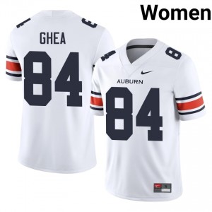 Officially Licensed Ryan Ghea #84 Auburn Athletics White Jersey | Women University Football Stitch Fan Gear 53871620