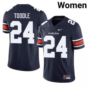 Shadarius Toodle #24 AU Jersey | Exclusive Navy College Football Women Embroidery 99356057