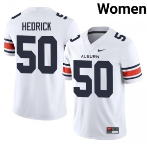 Auburn War Eagles TJ Hedrick #50 White Jersey | Genuine Stitch NCAA Football Women Apparel 32761397