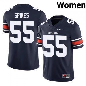 #55 Takeo Spikes Auburn Tigers Navy Jersey | Elite Embroidery Women Player Football Gear 43067309