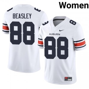 Officially Licensed Terry Beasley #88 AU Tigers White Jersey | Women University Football Stitch Fan Gear 46263725