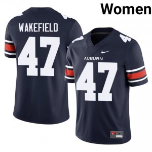 Travis Wakefield #47 Auburn Tigers Jersey | Exclusive Navy College Football Women Embroidery 19851051