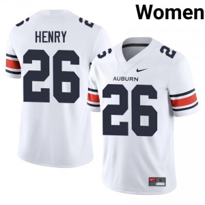 Auburn Tigers Wayne Henry #26 White Jersey | Genuine Stitch NCAA Football Women Apparel 68873908
