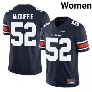 #52 William Grier McDuffie Auburn War Eagles Navy Jersey | Classic Embroidery Women Player Football Gear 20299560