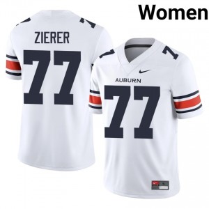 Officially Licensed Wilson Zierer #77 Auburn Tigers White Jersey | Women University Football Stitch Fan Gear 89314641