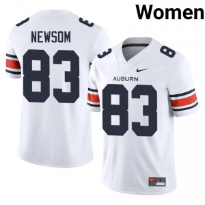 White Xavier Newsom #83 AU Tigers Jersey | Women High School Football Licensed Stitch 42954218
