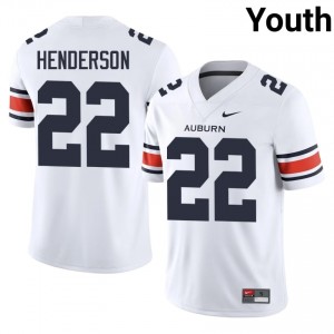 Officially Licensed Alvin Henderson #22 AU White Jersey | Youth University Football Stitched Fan Gear 40769230