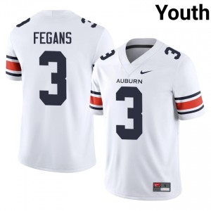 AnQuon Fegans #3 Auburn Athletics Jersey | Iconic White College Football Youth Stitched 31966024
