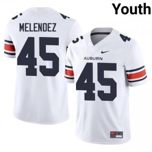 Antonio Melendez #45 AU Tigers Jersey | Iconic White College Football Youth Stitched 17634287