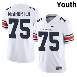 Elite Thread Bear McWhorter #75 Auburn Athletics White Jersey | Youth University Football Stitched Fan Gear 81385089