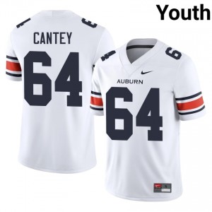 #64 Benton Cantey AU Tigers White Jersey | Alumni Stitched Youth Player Football Gear 28228750